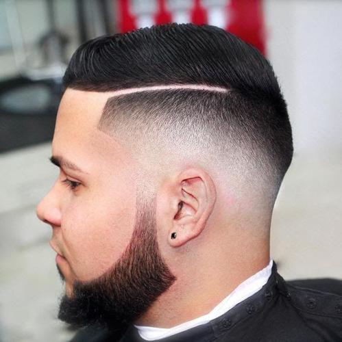 haircut designs line on side