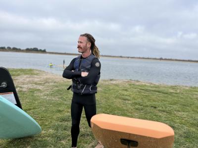 Dr Jonathan Winfield riding an LIFT4 eFoil