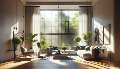 A beautiful living space with large windows and professional home design services