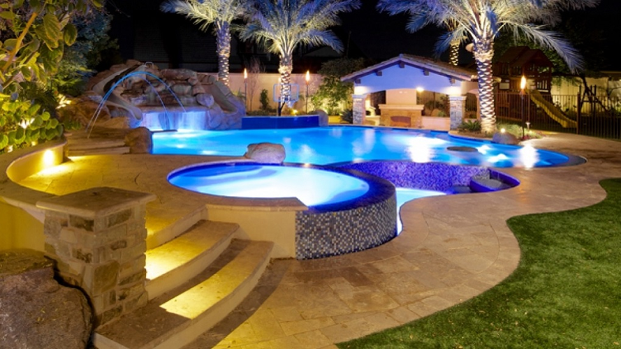 Best Pool Lighting Retrofit Ideas for an Existing Pool and Tropical Backyard