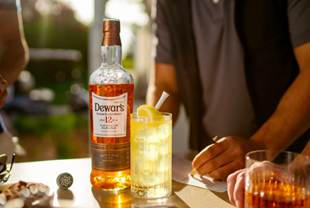 Lemon wedge cocktail