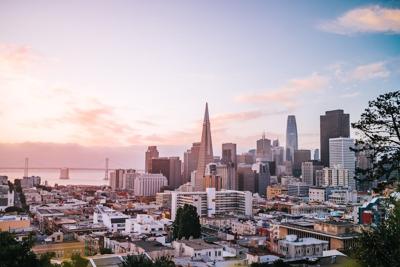 San Francisco's skyline is an iconic sight in California