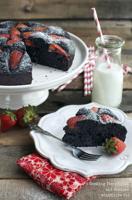Recipe for Dark Chocolate Olive Oil Cake with Strawberries