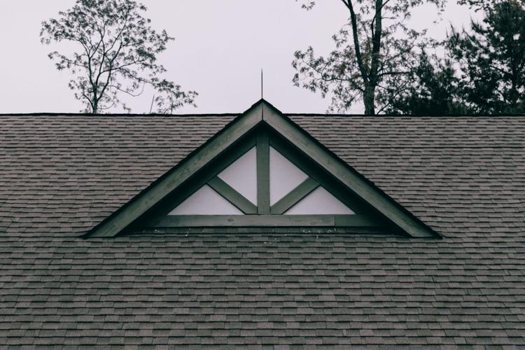 This roof is made out of wooden shingles
