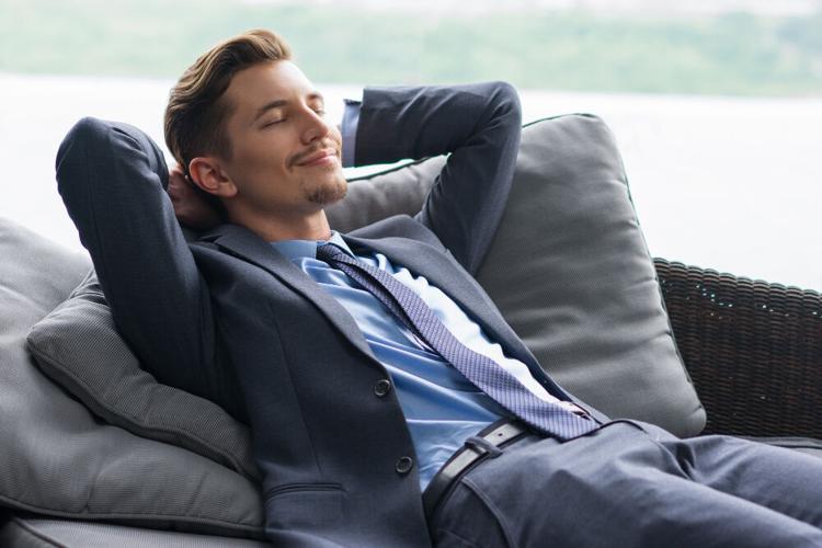 Man with a busy lifestyle finds time to relax and rejuvenate