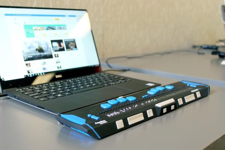 Accessiliby measures can even be applied to technology, like this computer with a special keyboard