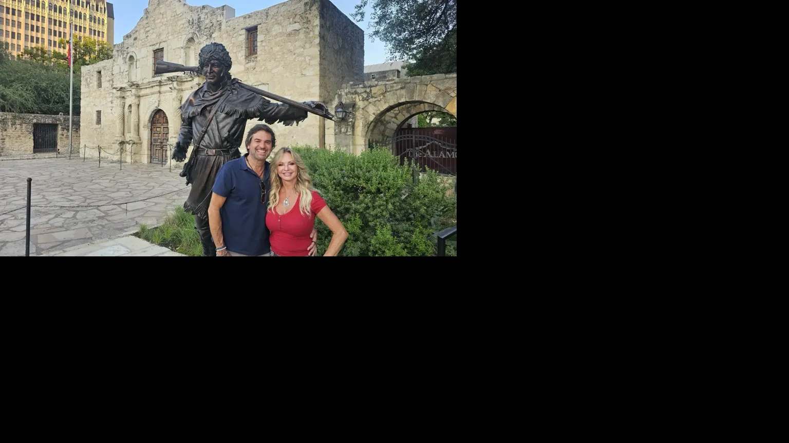David Lieber and Heather Winfield at the Alamo, San Antinio Texas