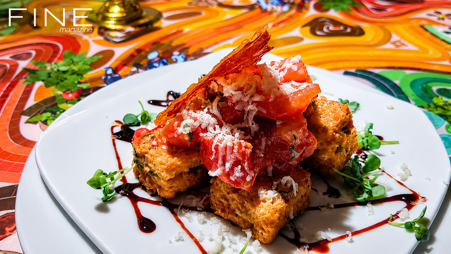 Dish on plate