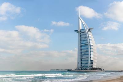 the Burj Al-arab in Dubai is a beautiful view