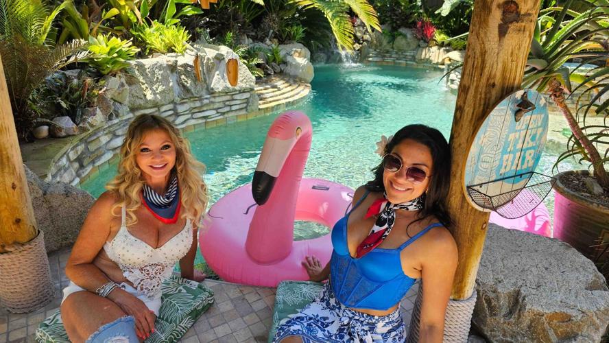 Heather Winfield with a Pink Flamingo