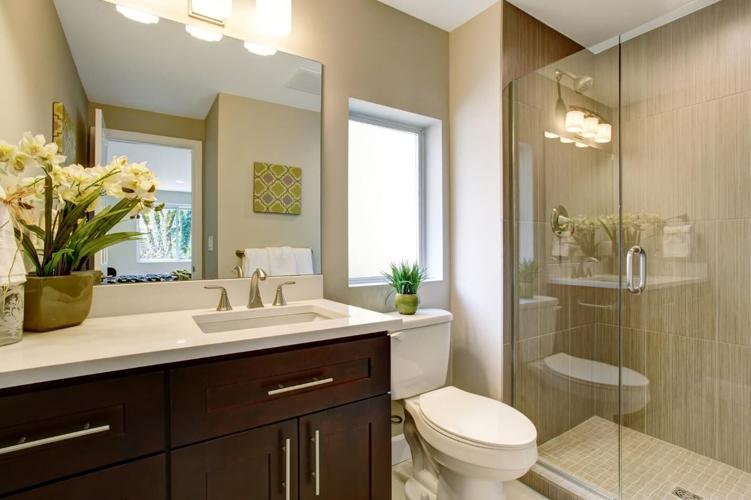 A compact bathroom looks great after a creative remodel