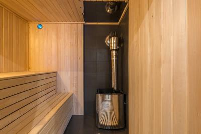 An at home sauna like this one can create a personal wellness retreat