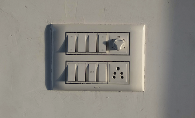 Modern Living Room with Stylish Light Switches and Power Sockets