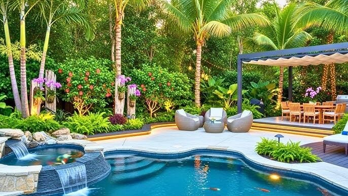 How to Style a Tropical Backyard With Accent Decor and Small Design Details
