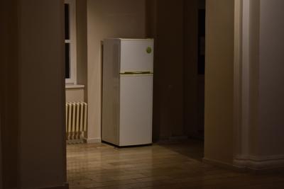 Old fridge waiting to be removed and correctly recycled