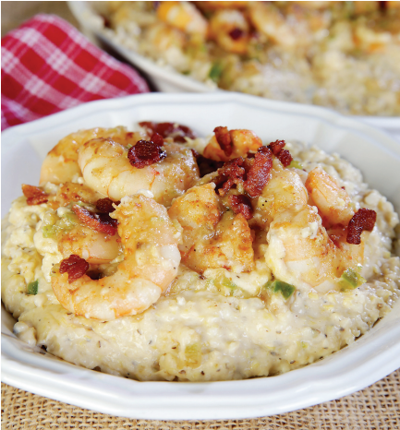 Shrimp and grits with a little pizzazz