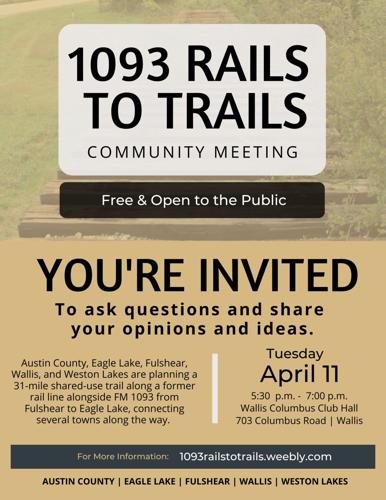 1093 Rails to Trails organization to hold public meeting on April 11