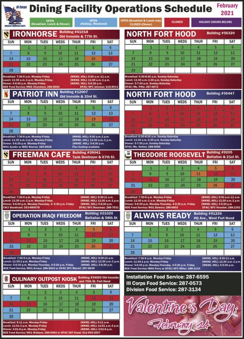 Fort Hood Dfac Schedule 2022