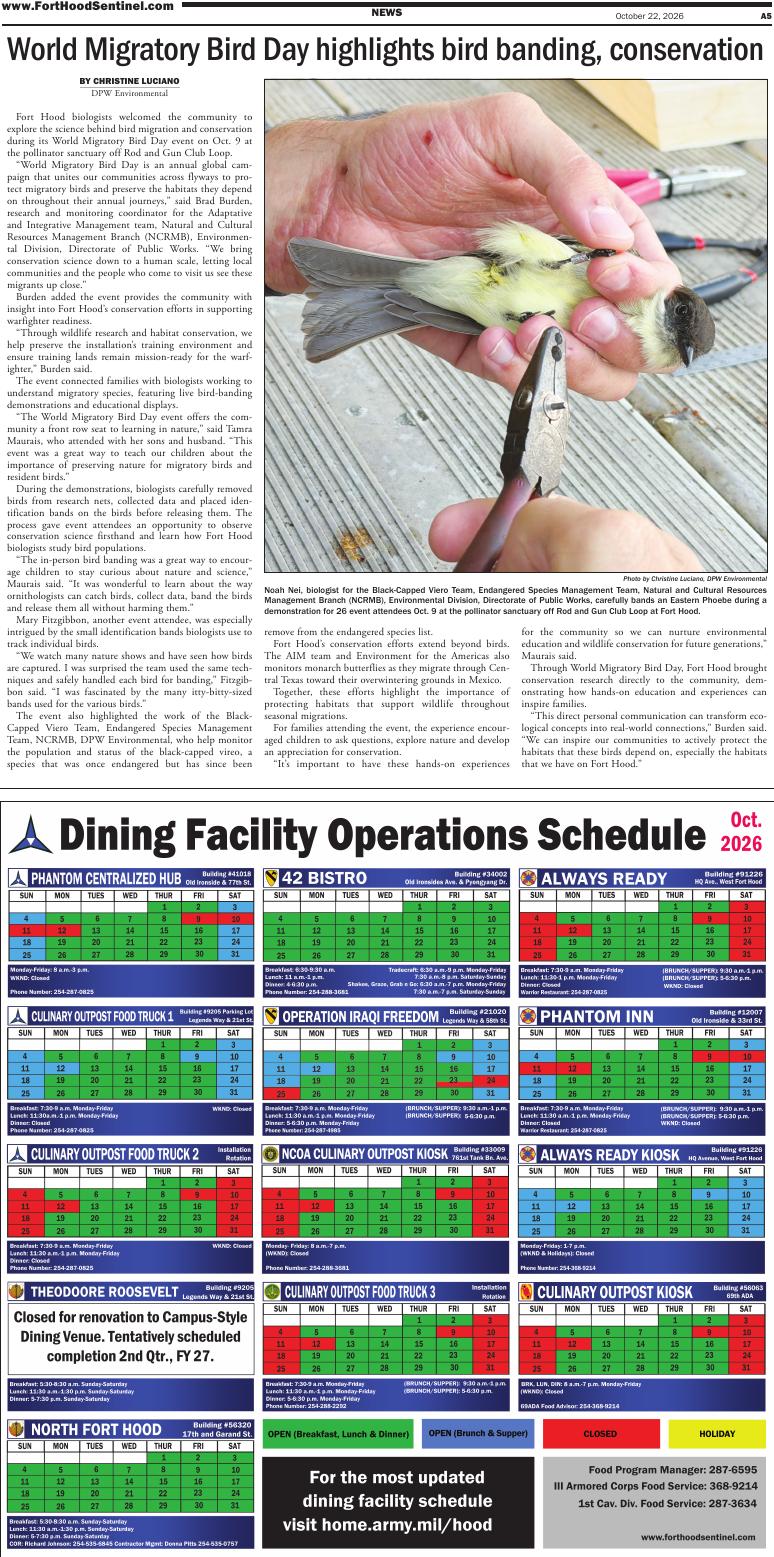 Page A6 | e-Edition | forthoodsentinel.com