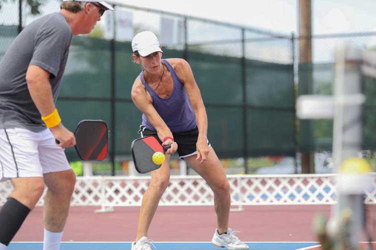 mixed doubles pickleball play