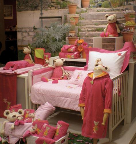 One display at home linens franchise Carré Blanc's exhibit featured accessories for a child's bed and bath. The company has master franchisees in 12 countries, in such exotic locales as Morocco, Algeria and Malta, and of course, France, too.