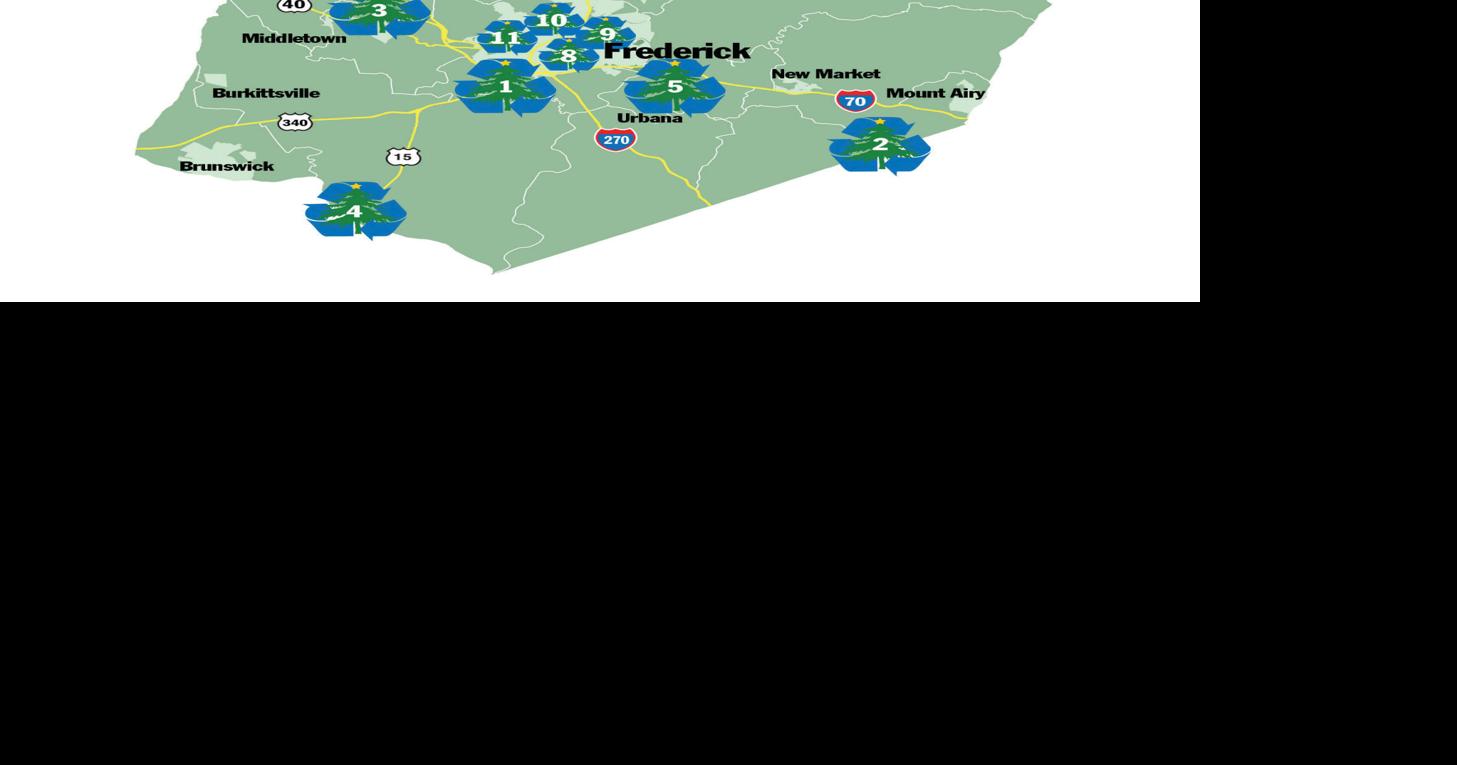 Frederick County Christmas tree recycling locations Frederick