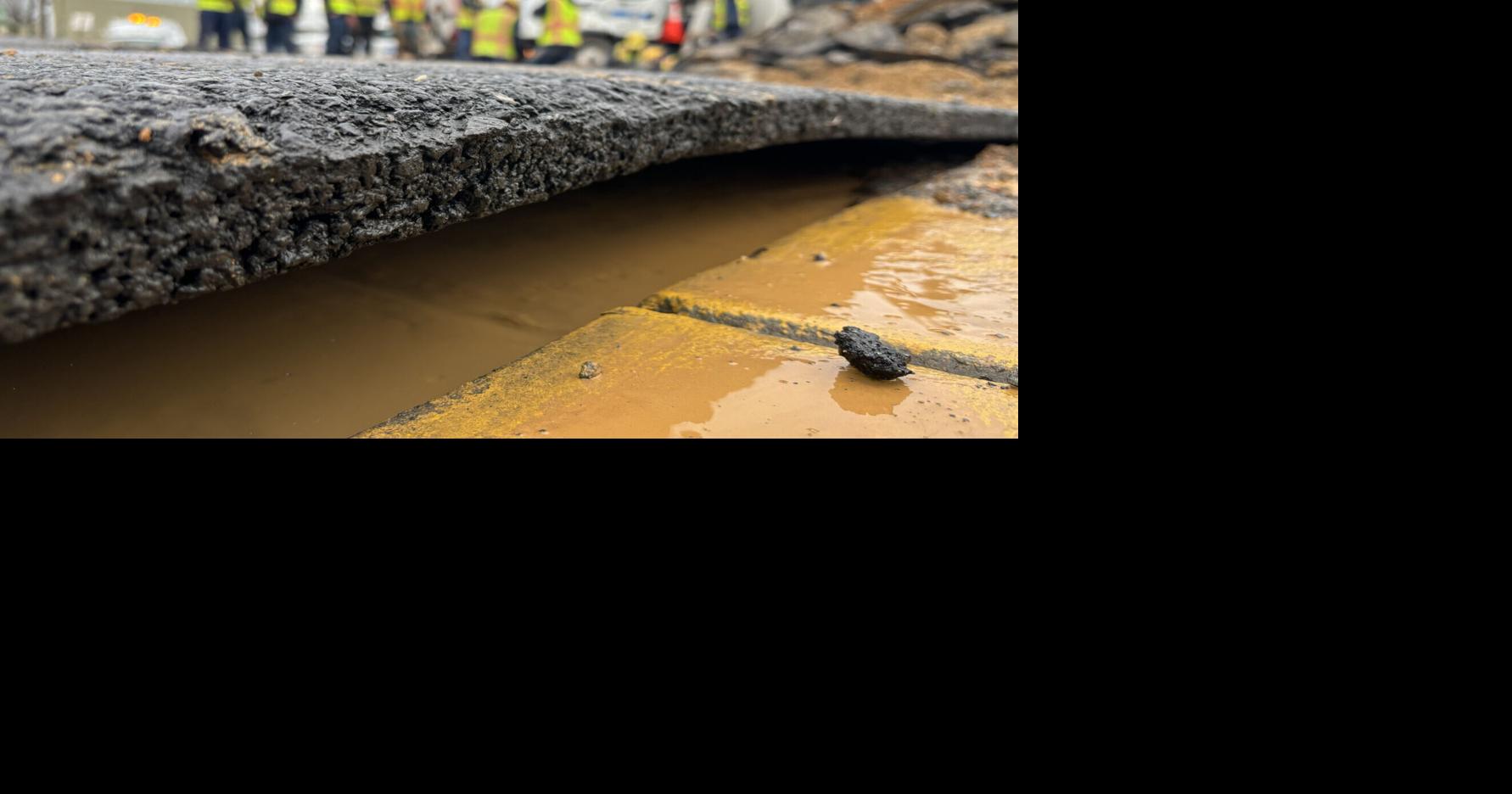 Downtown water main break disrupts service, damages street | Services ...