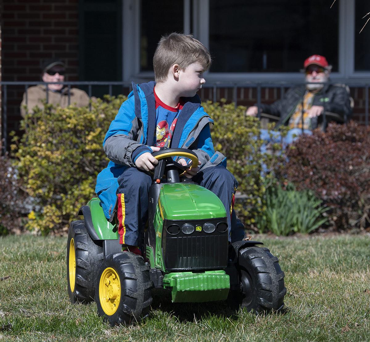 Tiny green tractor