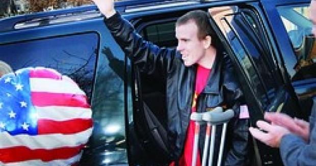 Family, friends welcome home wounded Iraq war veteran | Archives ...