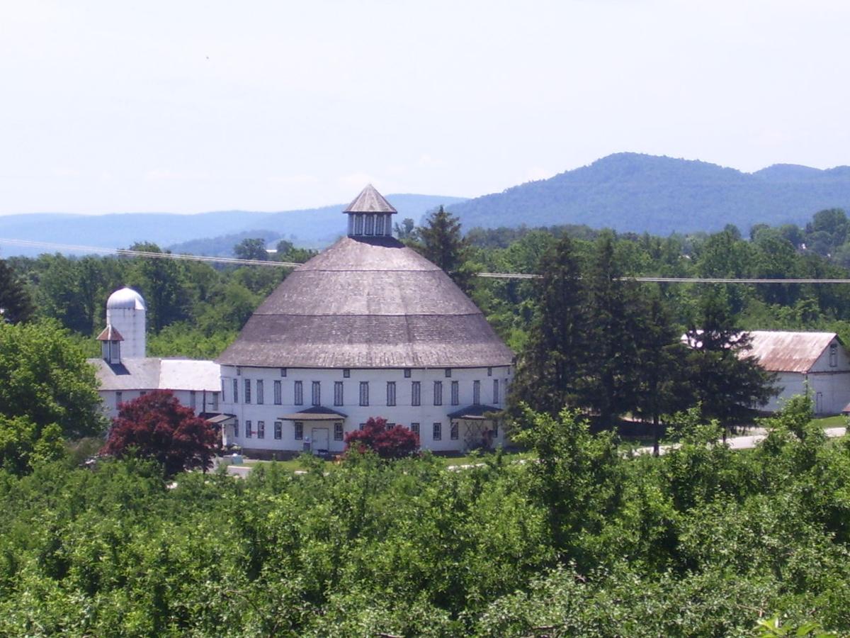 Historic Round Barn And Farm Market Fruit Vegetables