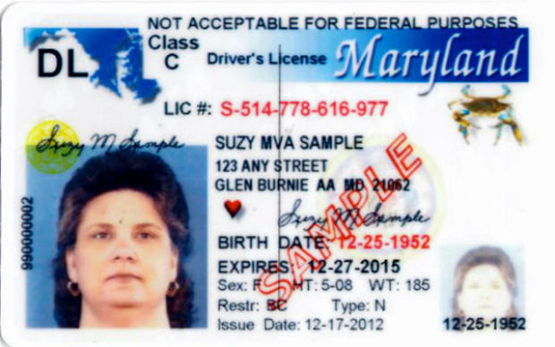 maryland licence customner identifier number starts with s