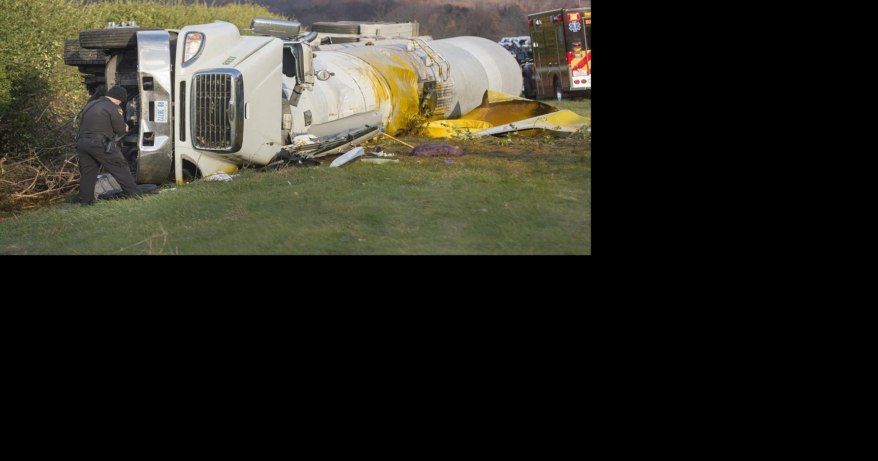 Corn oil spilled on I-70 after tractor-trailer crash Monday morning ...
