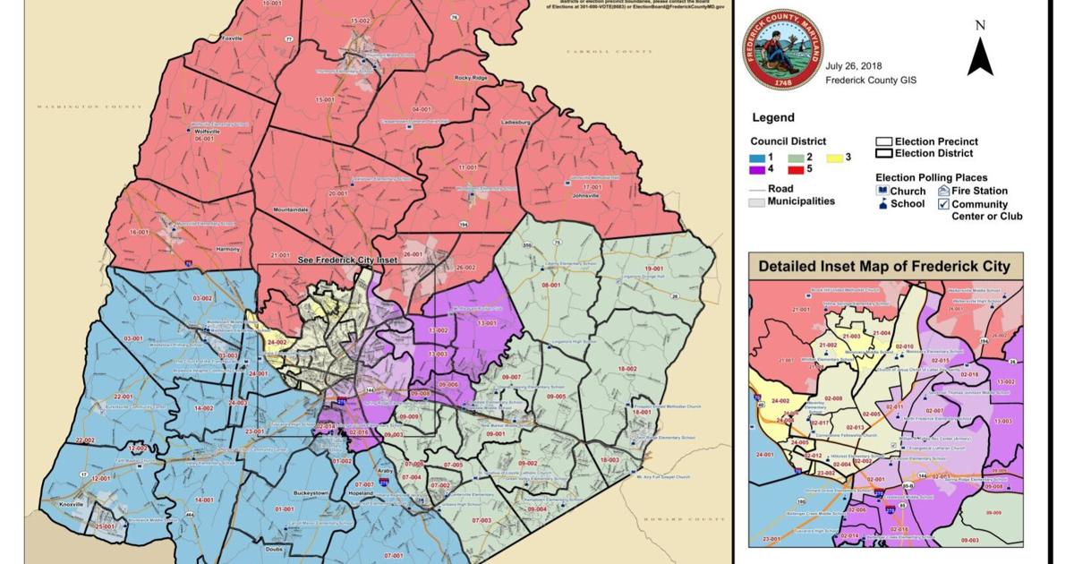 Map Of Frederick County Md