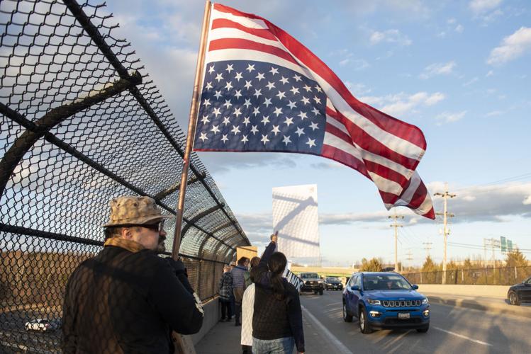 “No War for Oil” bridge protest