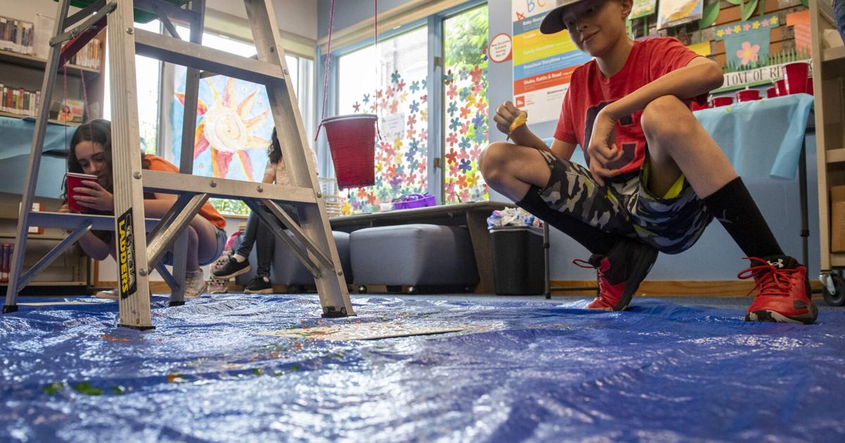 Teenagers swing into summer months with pendulum artwork | Visual Arts Teenagers swing into summer months with pendulum artwork | Visual Arts
