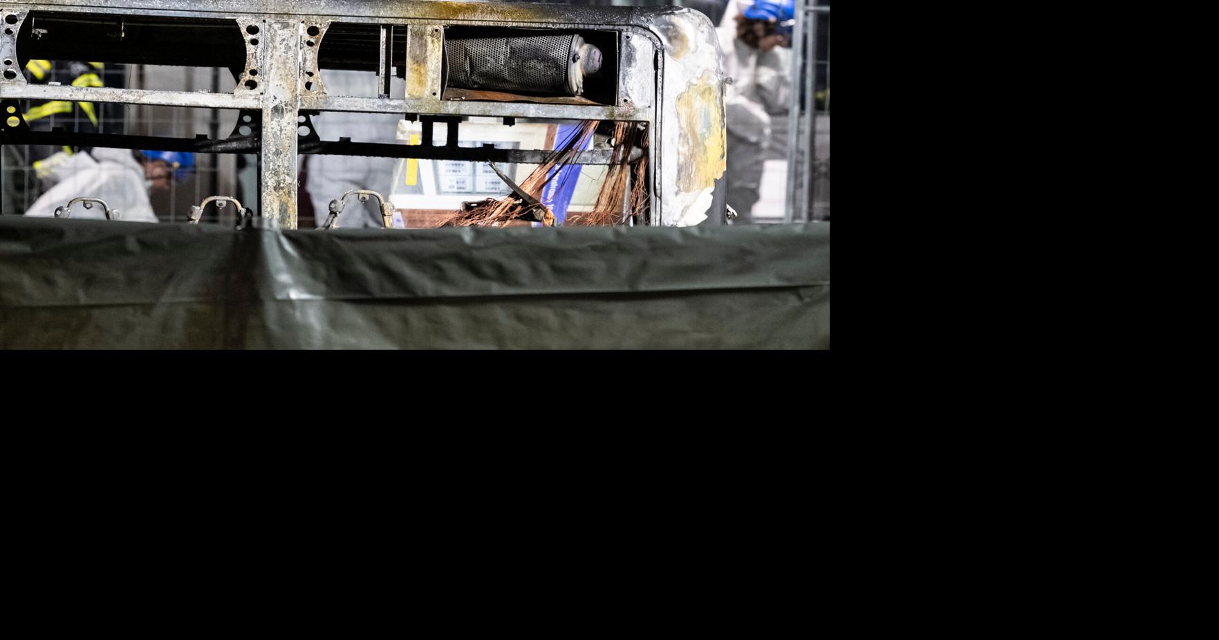 APTOPIX Switzerland Fire Postal Bus