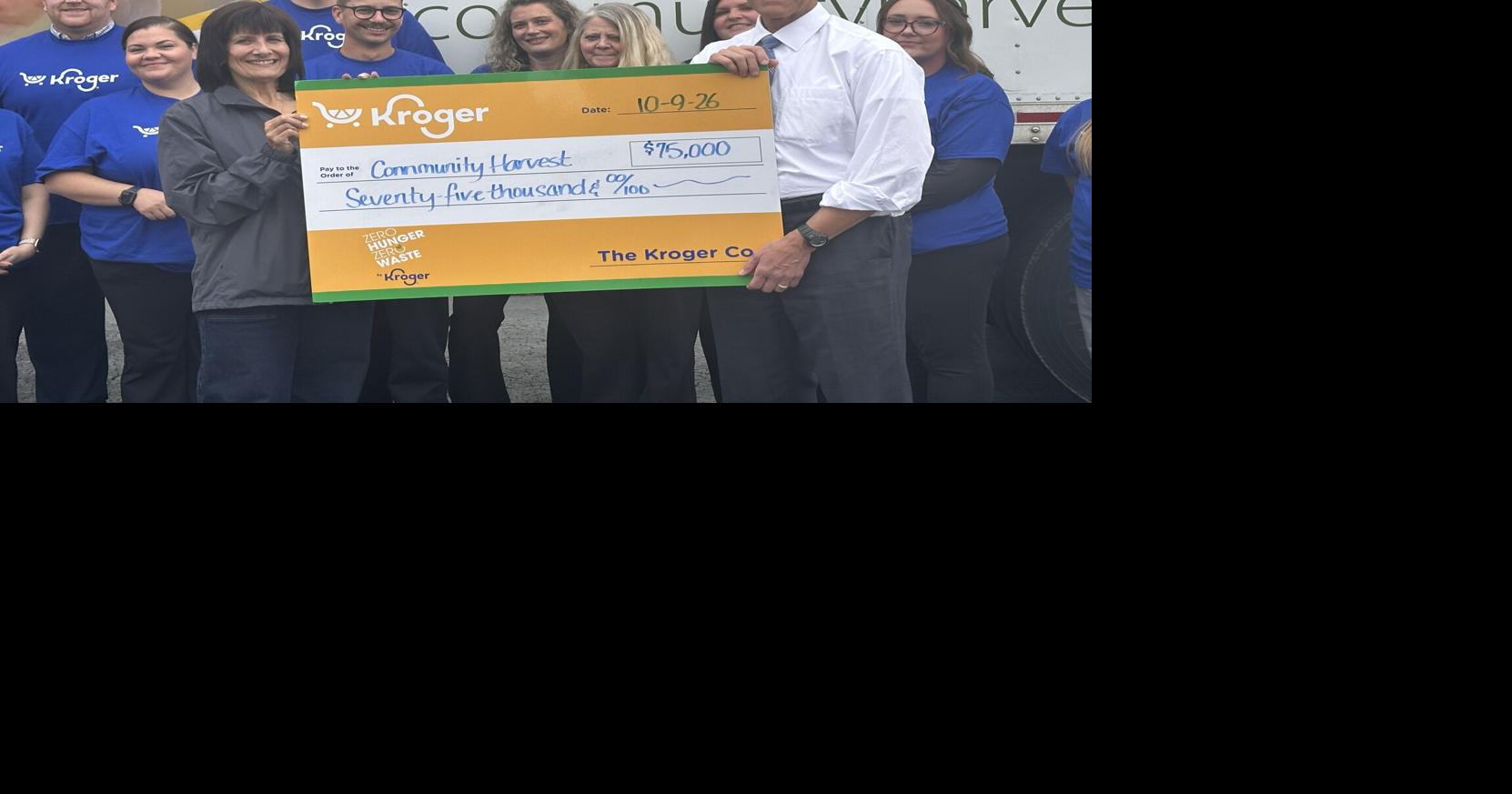 Oct. 14: Community Harvest receives $75,000 donation from Kroger