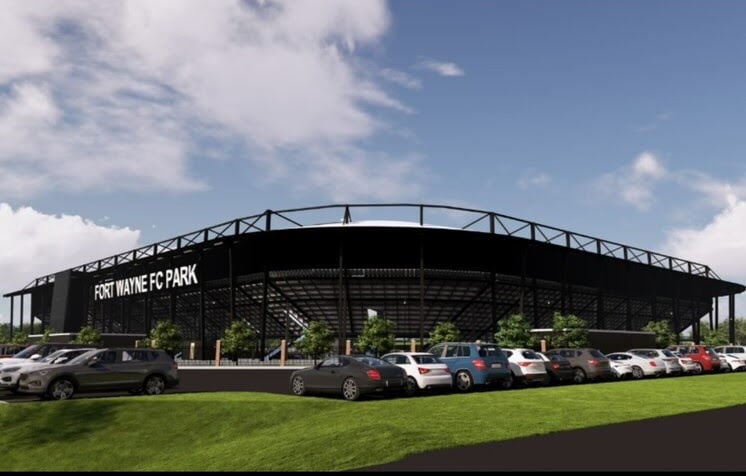 April 24 - Construction underway for new Fort Wayne FC stadium, on
