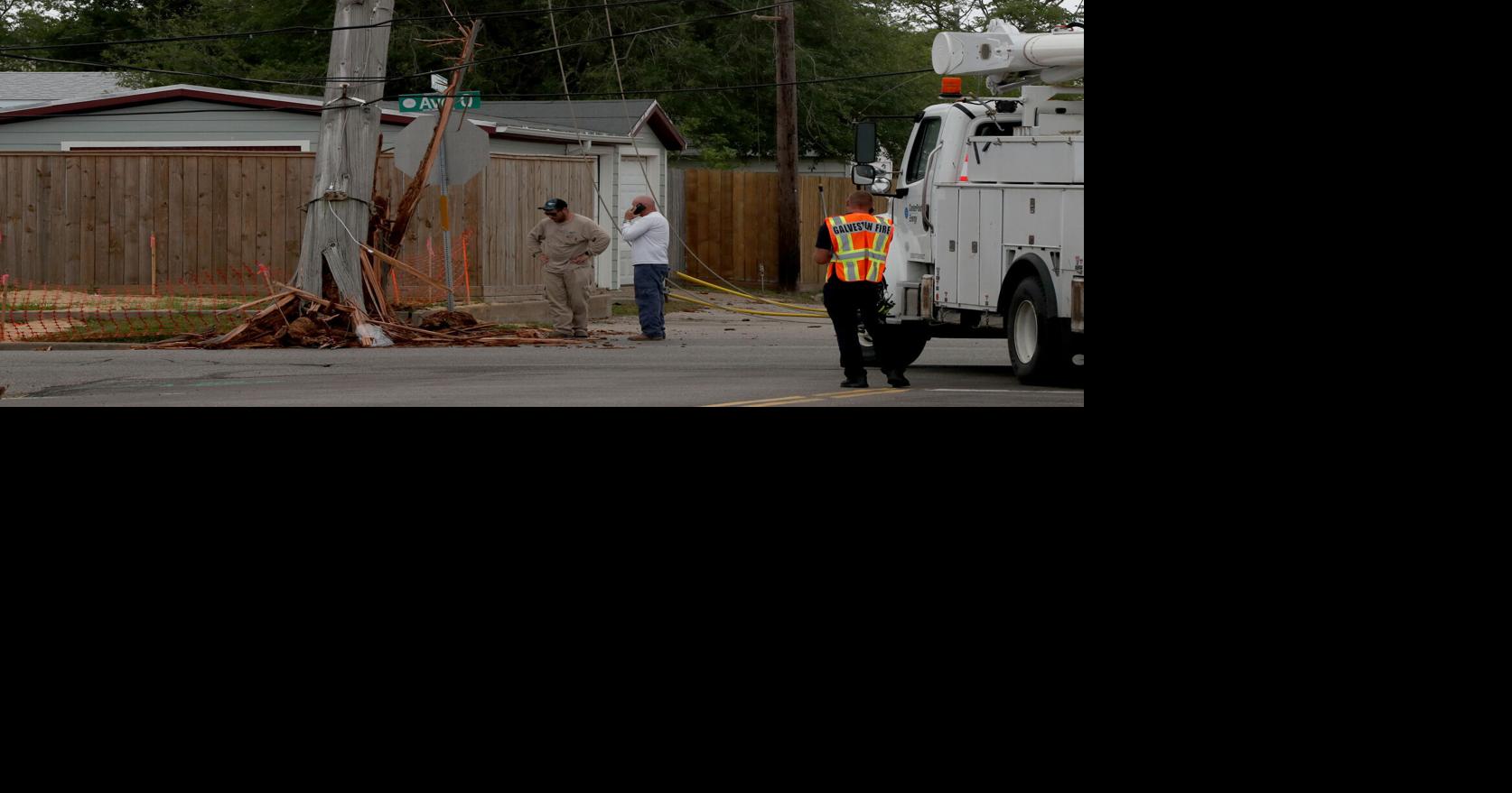 Strong winds down power lines across Galveston | Local News | The Daily ...
