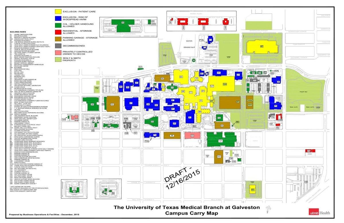 Utmb Galveston Campus Map UTMB Campus Carry Map | | The Daily News
