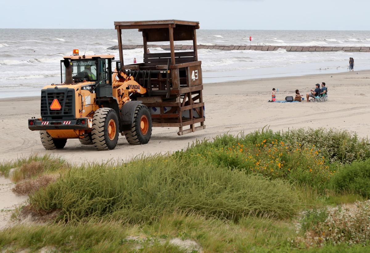 Lifeguard towers removed ahead of TS Nicholas