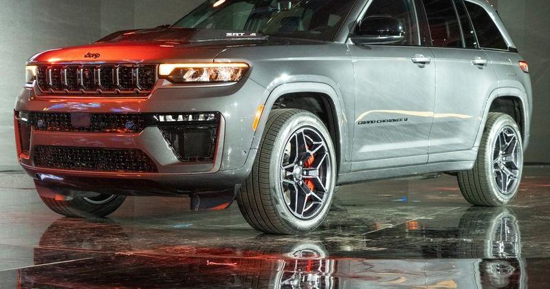 A Jeep Grand Cherokee with an eBoost Air system concept is seen at Conner Center in Detroit, Thursday, Aug. 6, 2026.