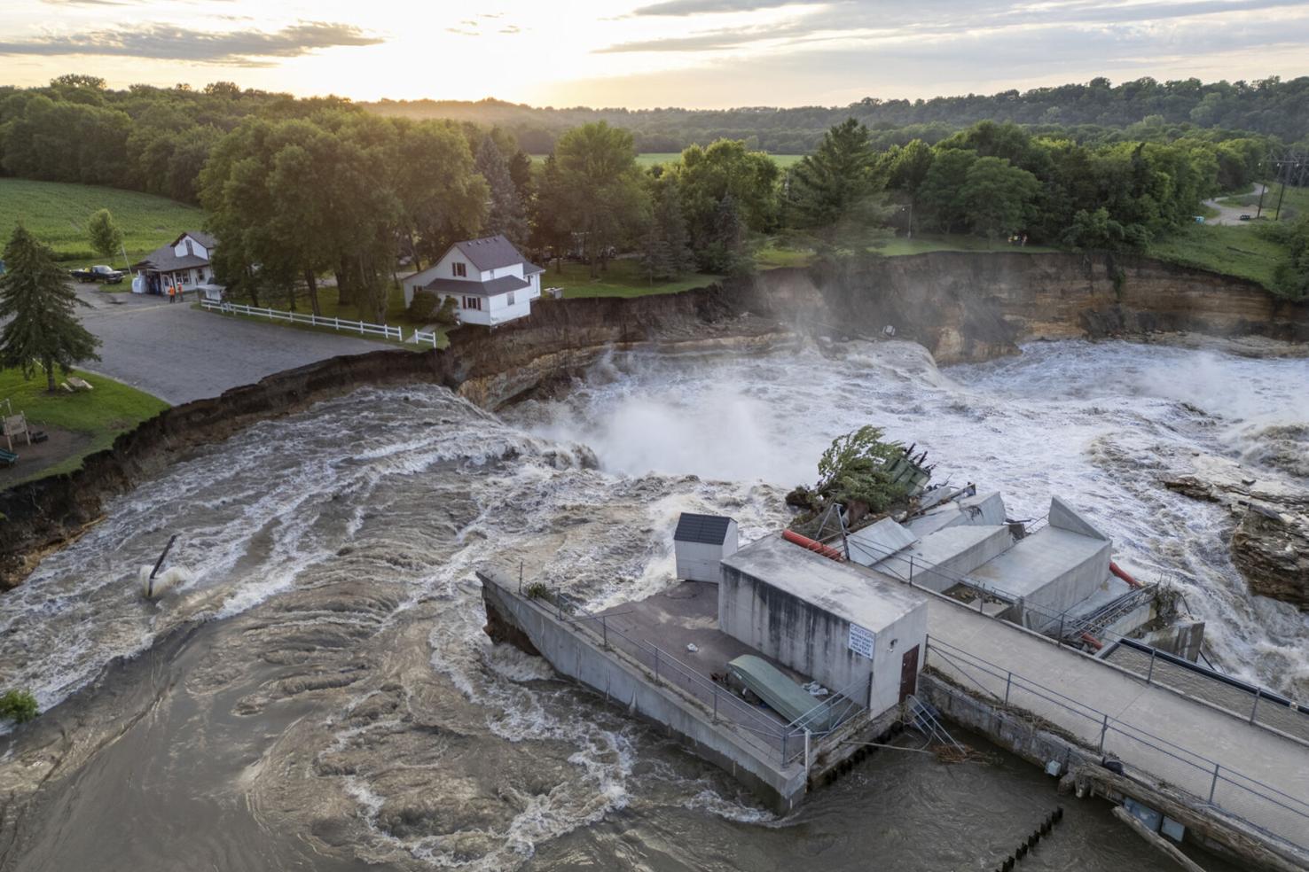 Rapidan Dam Swollen river claims house next to Minnesota dam as flooding, extreme ...