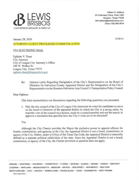 League City Opinion Letter The Daily News