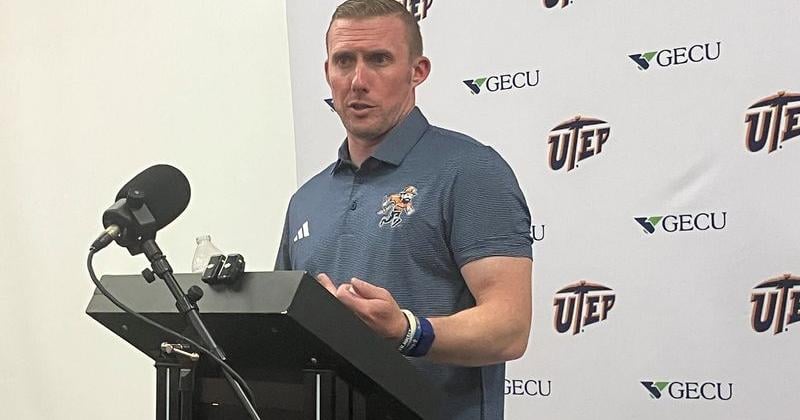 UTEP coach Scotty Walden addresses the media Tuesday, Sept. 8 before the Miners' game with Texas Southern.
