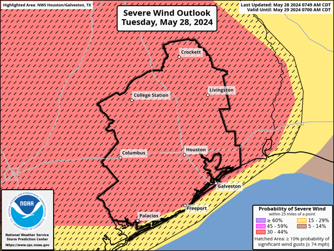 The chance of severe storms is increasing for Galveston County