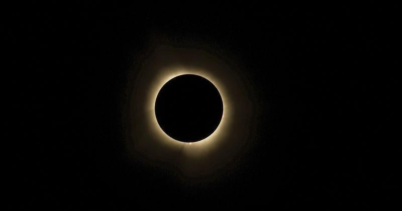 A view of the total solar eclipse on April 8, 2024 as seen from Alto Pass, Illinois.