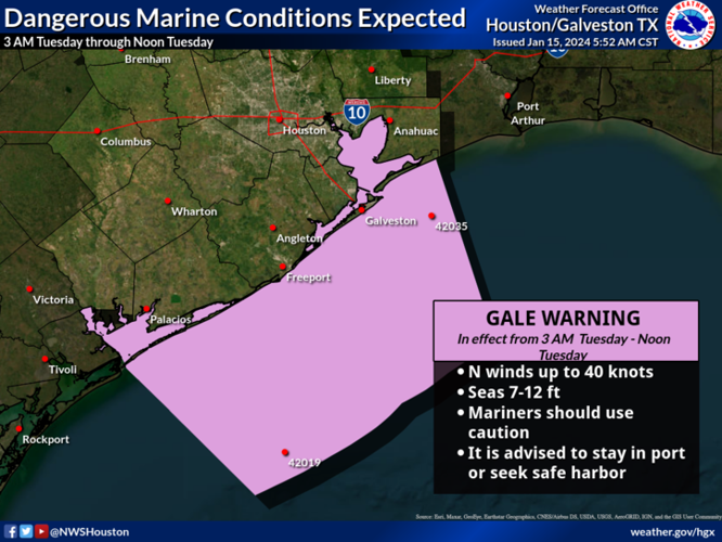Warnings issued for Galveston County as freezing weather moves in