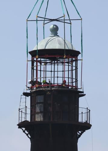 Lantern house removed from Bolivar Point Lighthouse