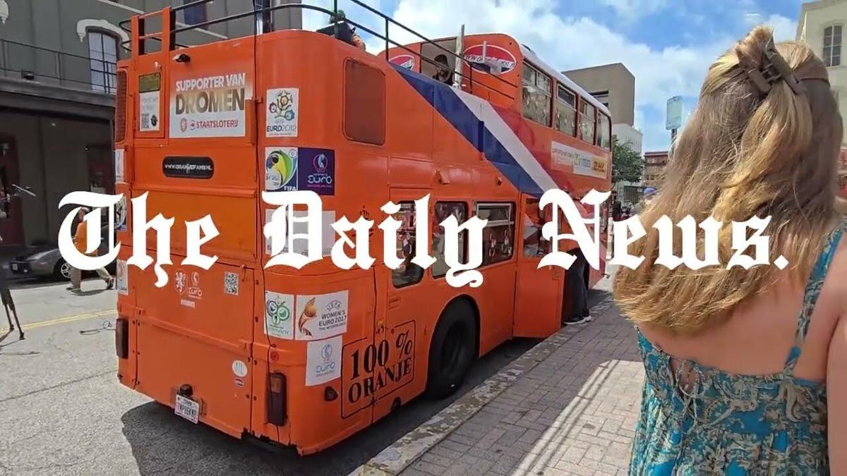 Galveston leaders tout city's welcoming history as Dutch Orange Bus heads to Dallas for World Cup